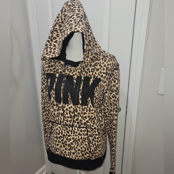 VS PINK HTF LEOPARD COWL NECK HOODIE - Picture 3 of 10